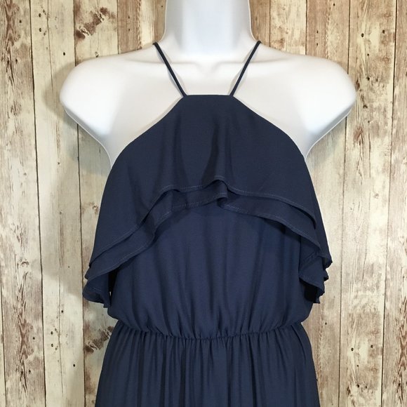 NWT Lush Halter Spaghetti Strap Dress Blue - Picture 4 of 10
